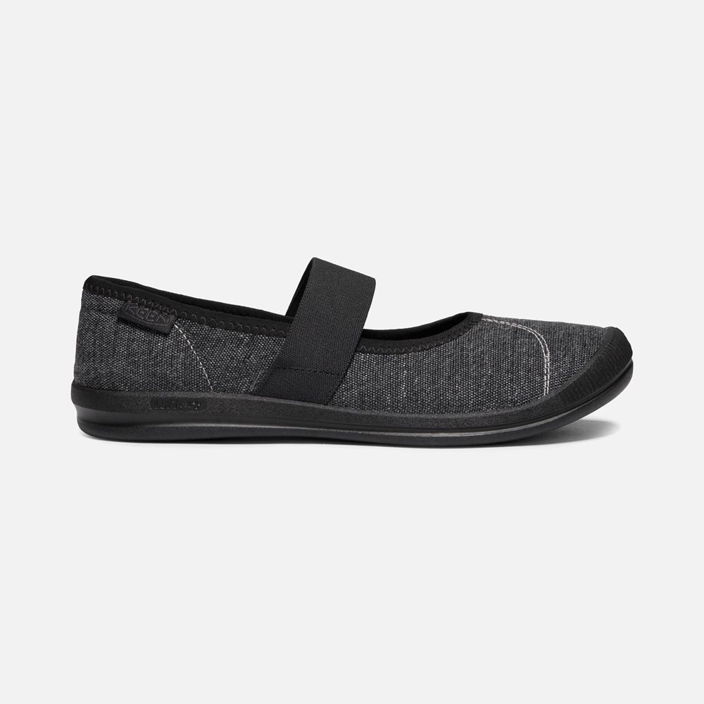 Keen Slip-On Dames Zwart - Lorelai Mary Jane Canvas Shoess - 60312-EFGB